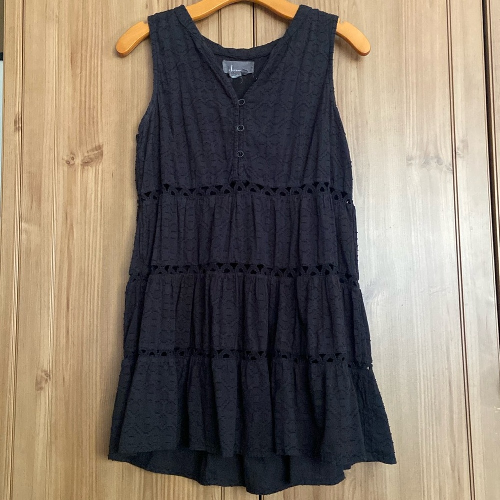 Anthropologie Eyelet Black Dress Tunic EUC S - Picture 1 of 6